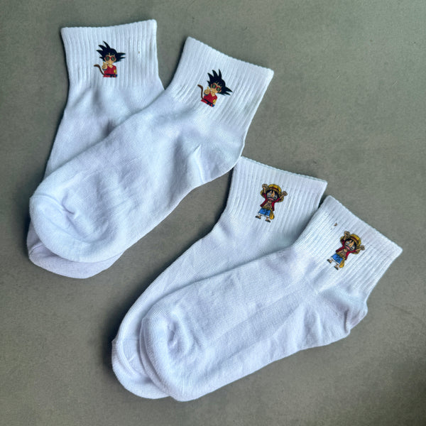 2 pares de medias Goku y Luffy