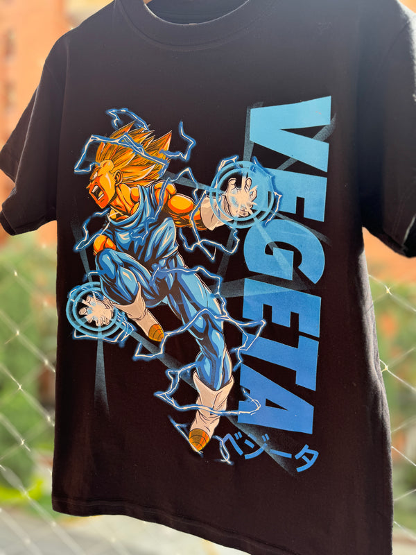 CAMISETA VEGETA LETRAS AZUL (UNISEX)