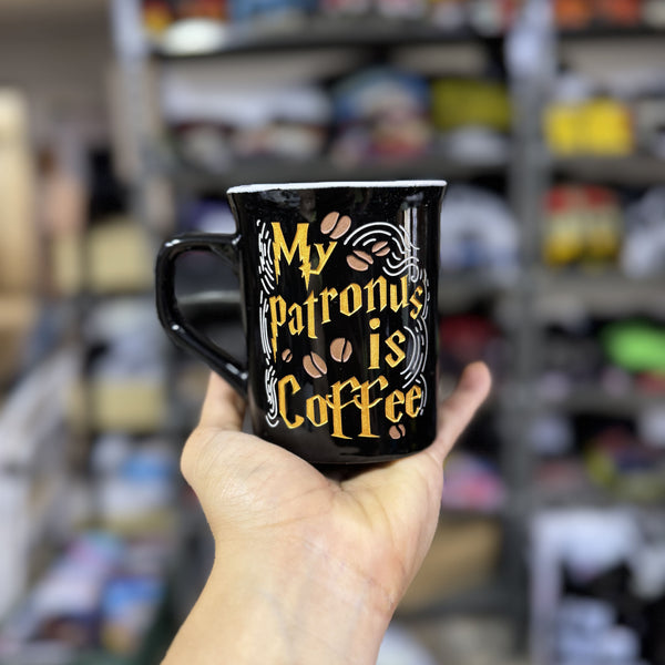 MUG TALLADO MY PRATRONUS IS COFFEE