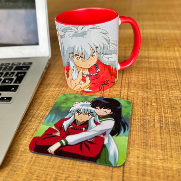 MUG+PORTAVASOS INUYASHA Y AHOME