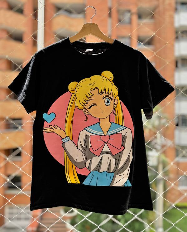 CAMISETA SAILOR FONDO ROSA (UNISEX)