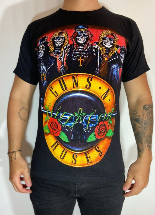 Camiseta Guns N Roses Logo Y Personaje (Unisex)