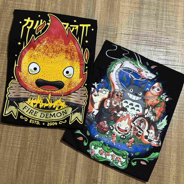 COMBO CAMISETA CALCIFER + CAMISETA STUDIO GHIBLI